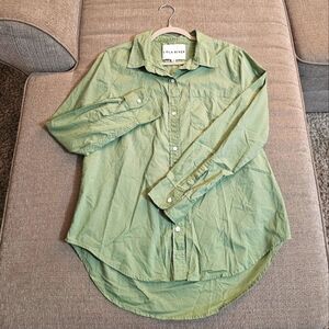 Lola River Green Casual Button Office Basic Top Size Medium